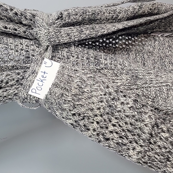 Sleeveless Hooded Belted Boho open stitch Beach Long Cardigan Sweater Jacket S/M - Picture 7 of 7